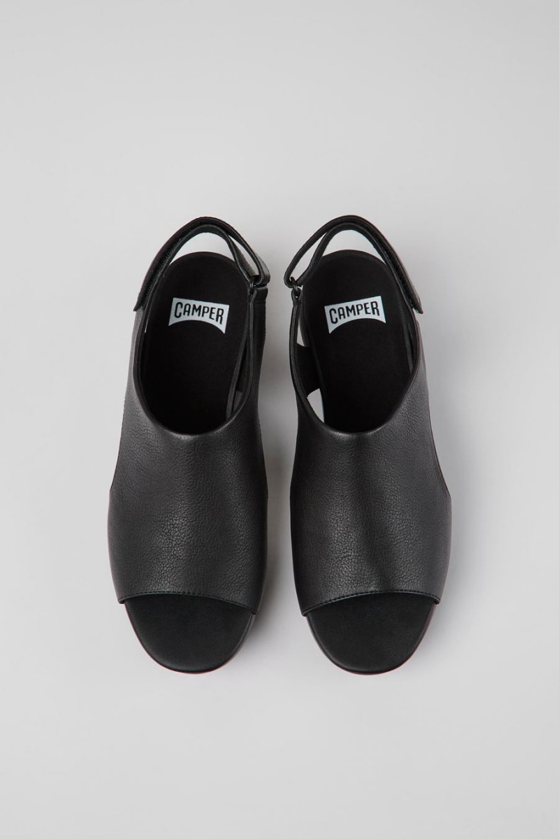 Sandalias Camper Balloon Cuero Mujer Negras | YWEPU-9817