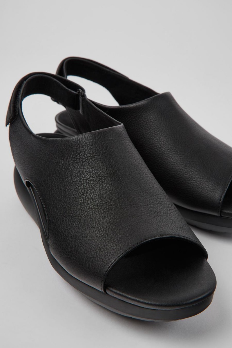 Sandalias Camper Balloon Cuero Mujer Negras | YWEPU-9817