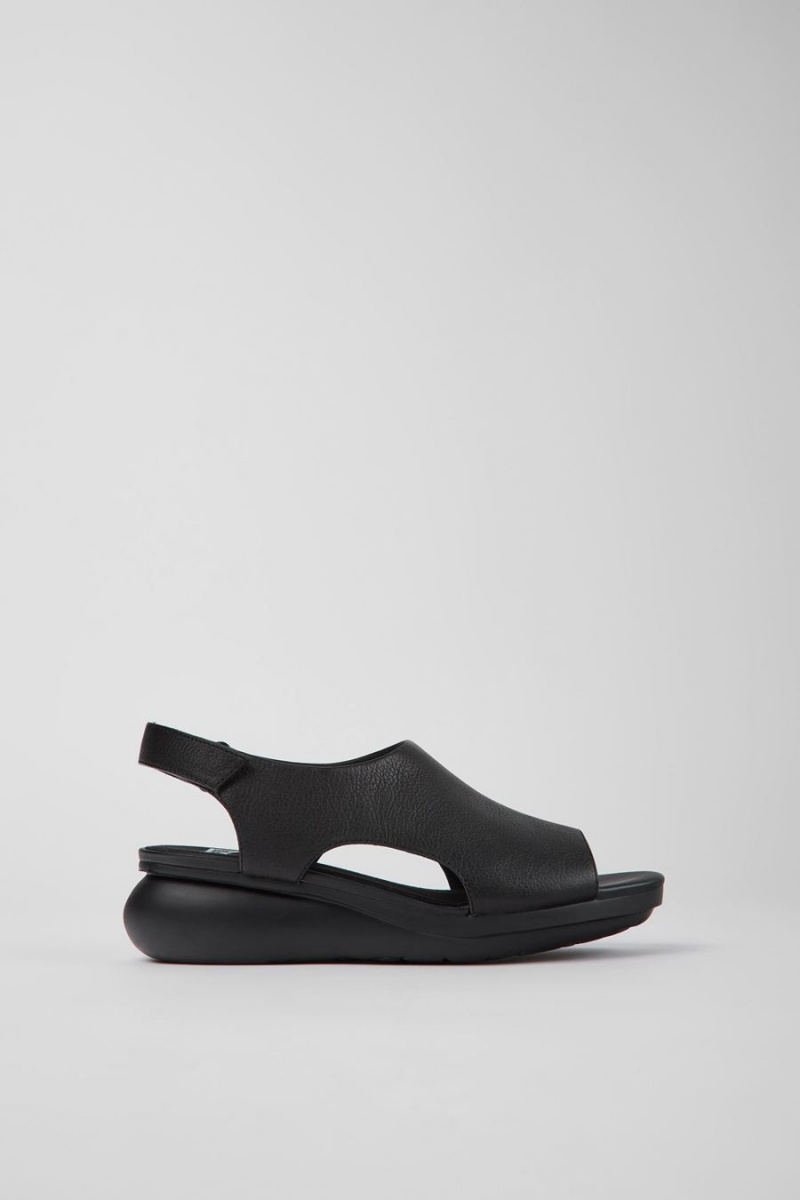 Sandalias Camper Balloon Cuero Mujer Negras | YWEPU-9817
