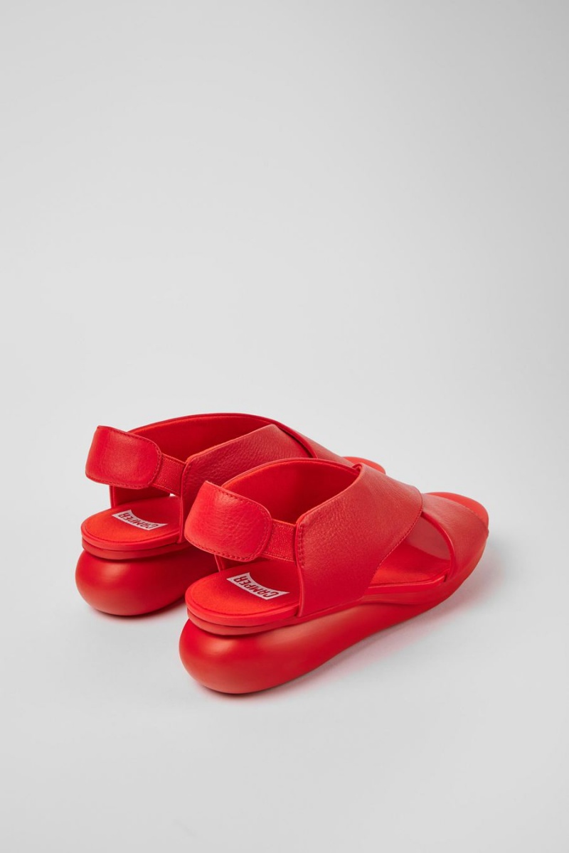 Sandalias Camper Balloon Cuero Mujer Rojas | IEGCA-7543
