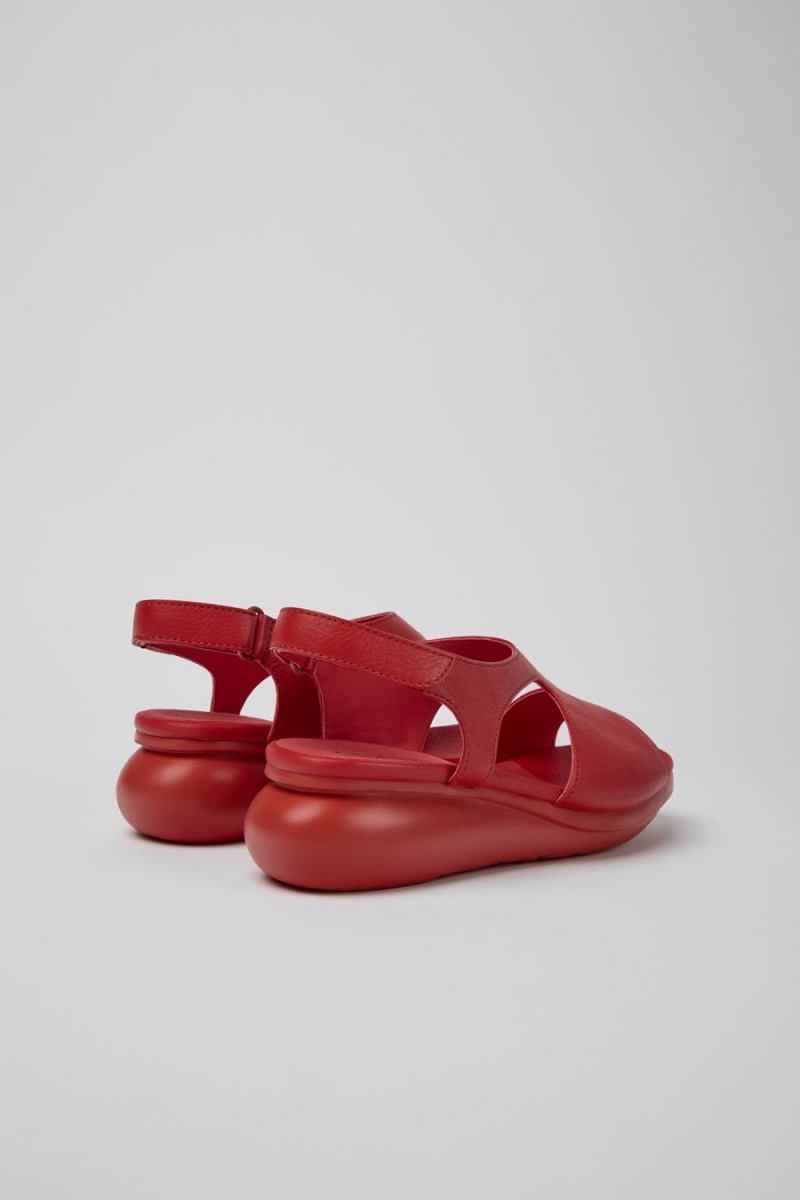 Sandalias Camper Balloon Cuero Mujer Rojas | VIGFM-5263