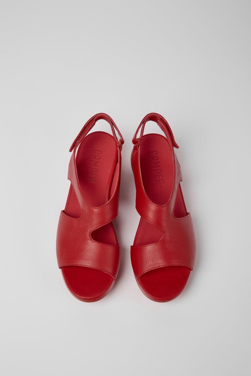 Sandalias Camper Balloon Cuero Mujer Rojas | VIGFM-5263