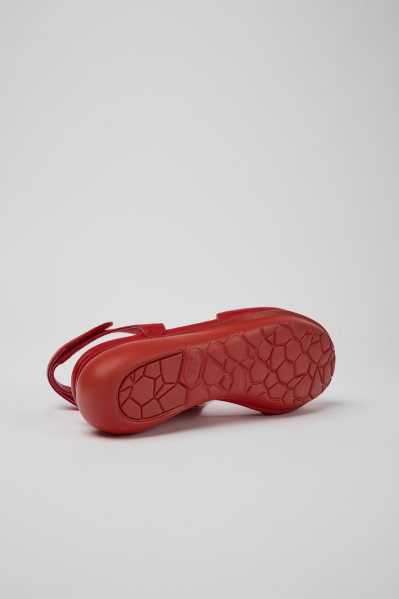 Sandalias Camper Balloon Cuero Mujer Rojas | VIGFM-5263