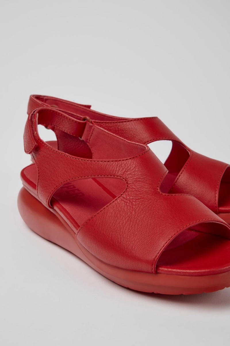 Sandalias Camper Balloon Cuero Mujer Rojas | VIGFM-5263