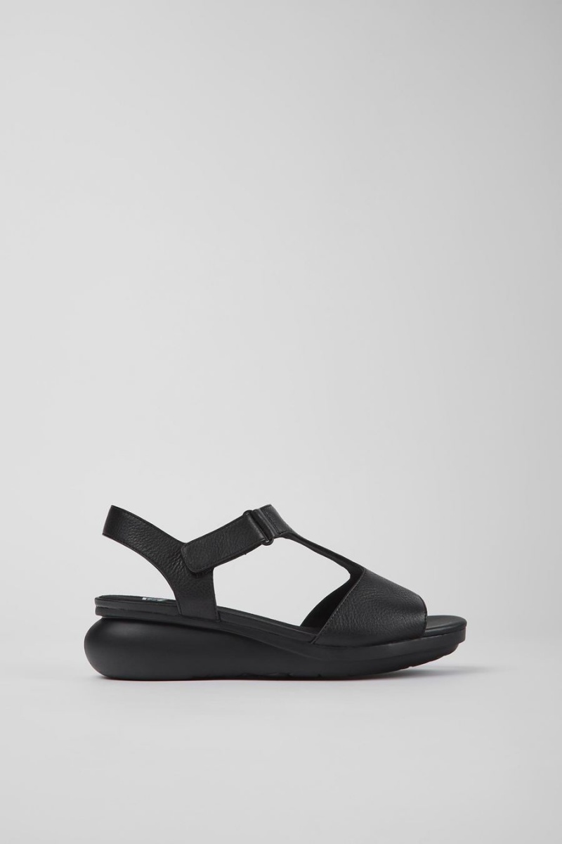 Sandalias Camper Balloon Tstrap Mujer Negras | XOFLI-3587