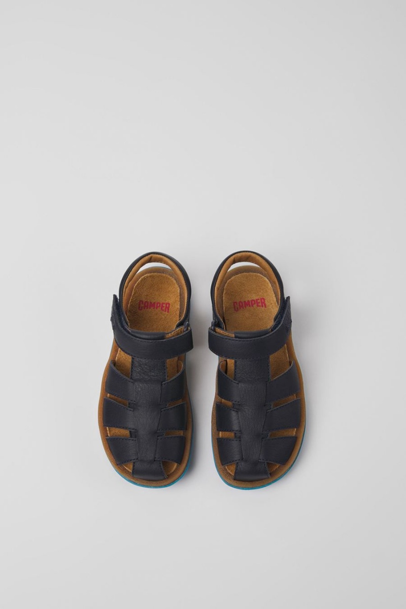 Sandalias Camper Bicho Cuero Niña Azules | LXGPI-7310