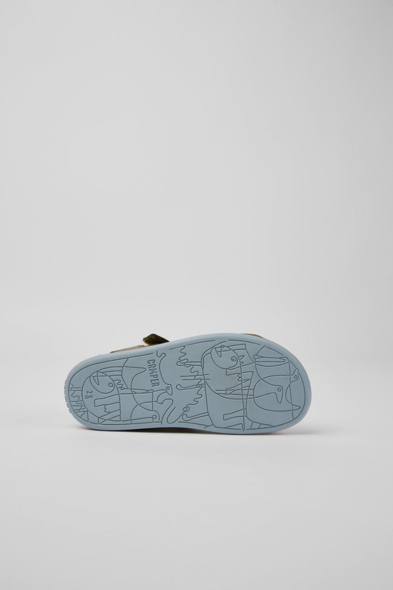 Sandalias Camper Bicho Cuero Niña Verde | JHDIM-9527
