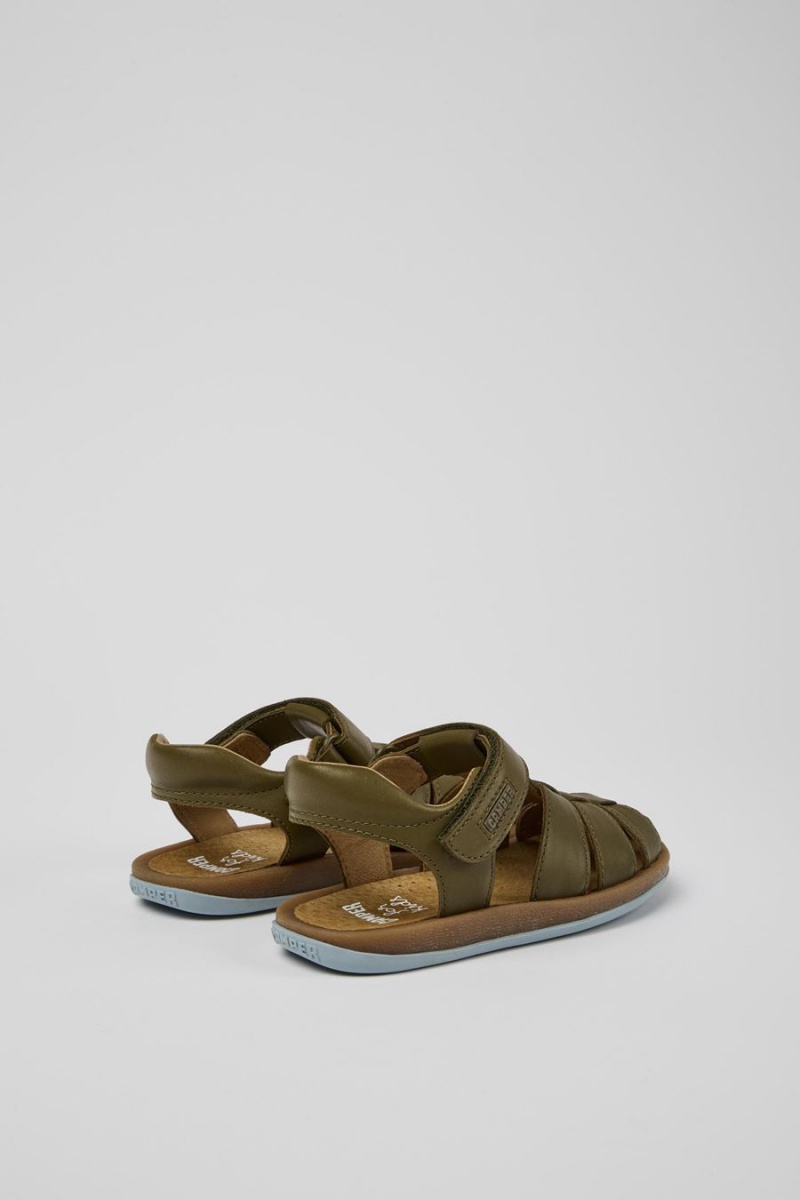 Sandalias Camper Bicho Cuero Niña Verde | VEMYJ-6403