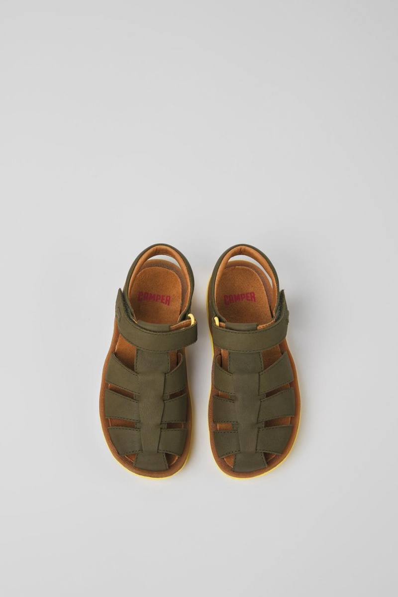Sandalias Camper Bicho Cuero Niña Verde | BKAFX-2371