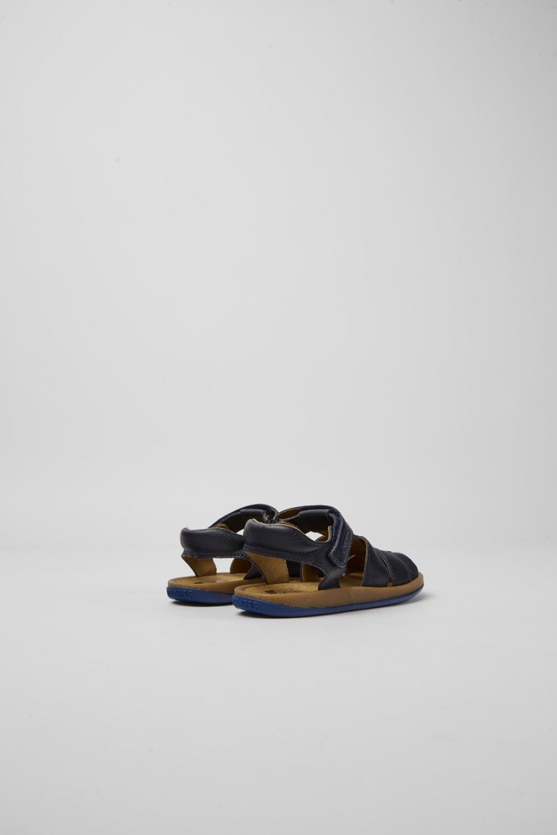 Sandalias Camper Bicho Cuero Niño Azul Marino | RSLON-2641