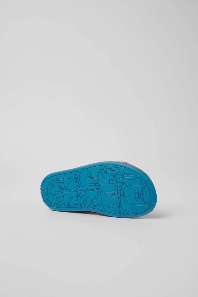 Sandalias Camper Bicho Cuero Niño Azules | JFIKU-6049