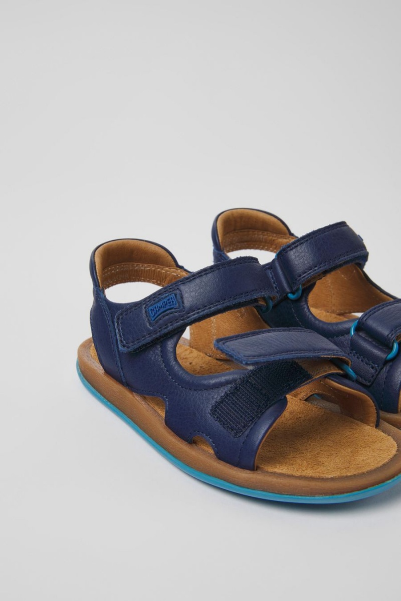 Sandalias Camper Bicho Cuero Niño Azules | JFIKU-6049