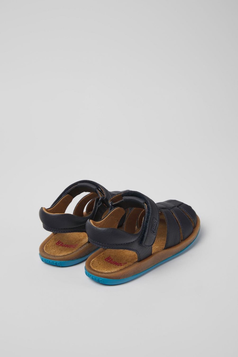 Sandalias Camper Bicho Cuero Niño Azules | NXQIZ-8402