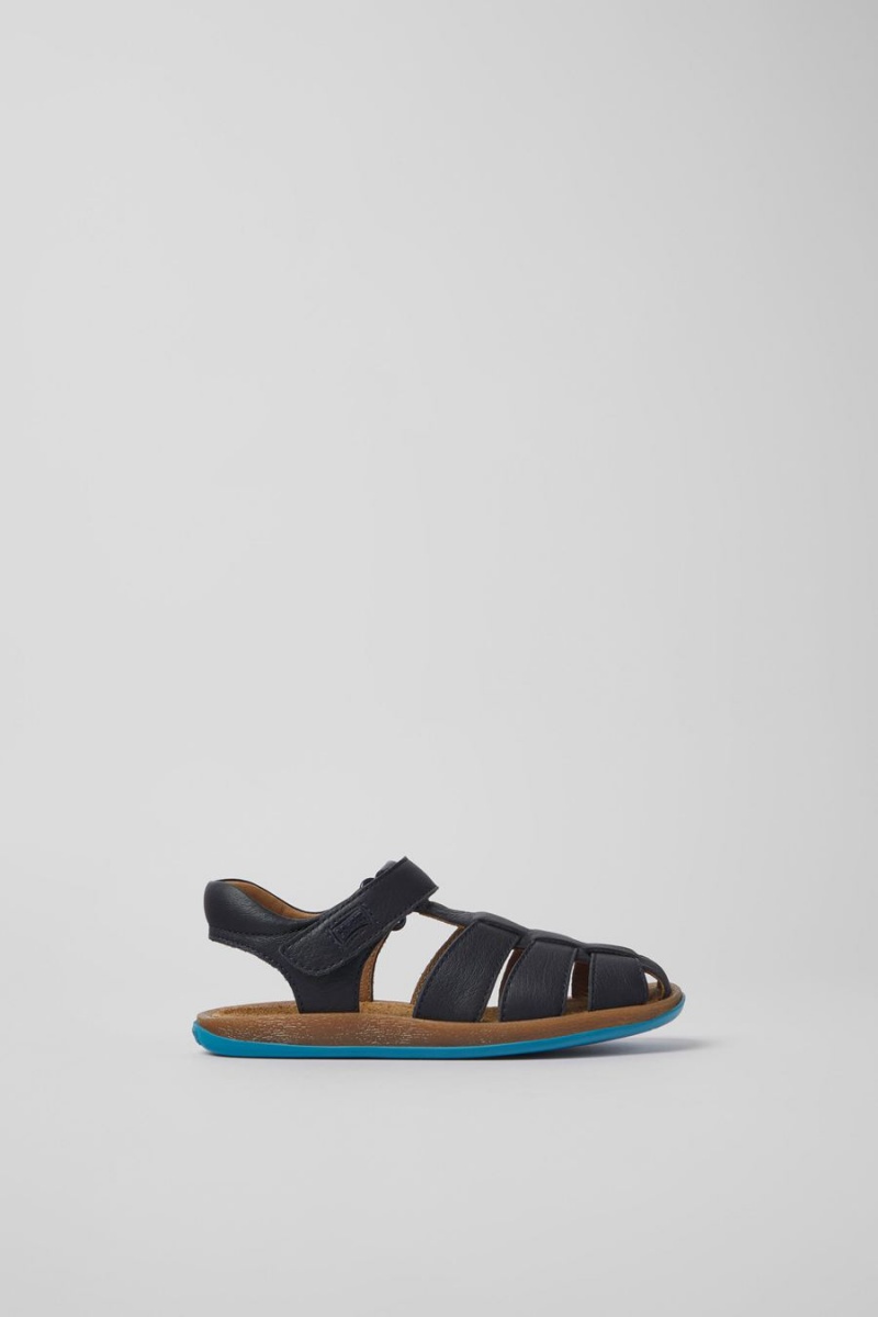 Sandalias Camper Bicho Cuero Niño Azules | NXQIZ-8402