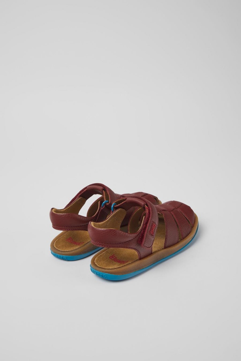 Sandalias Camper Bicho Cuero Niño Burdeos | VUFQT-5806
