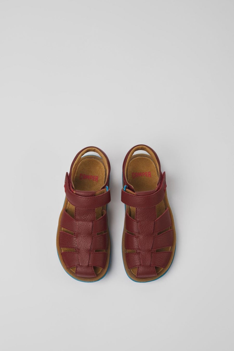Sandalias Camper Bicho Cuero Niño Burdeos | VUFQT-5806