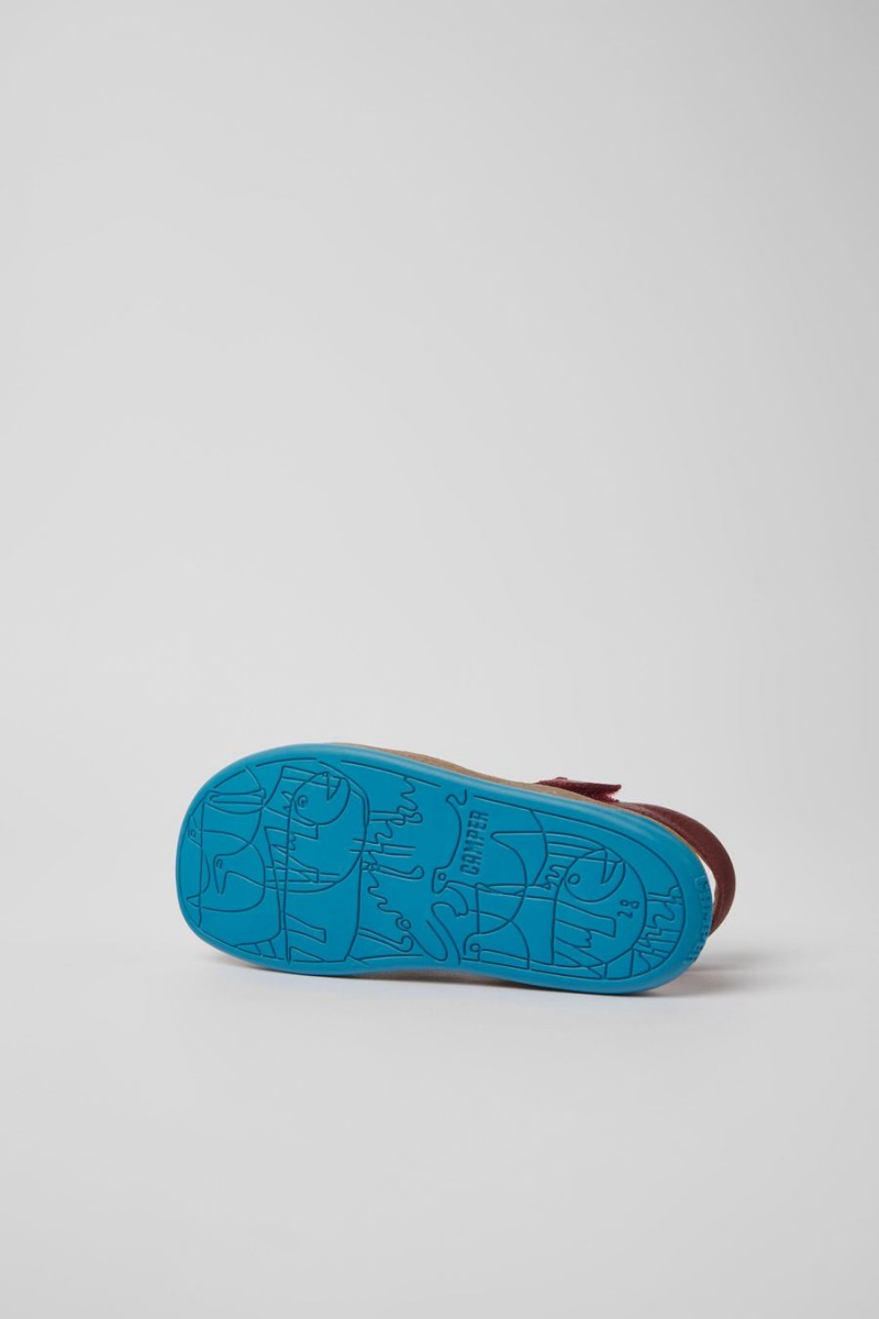 Sandalias Camper Bicho Cuero Niño Burdeos | VUFQT-5806