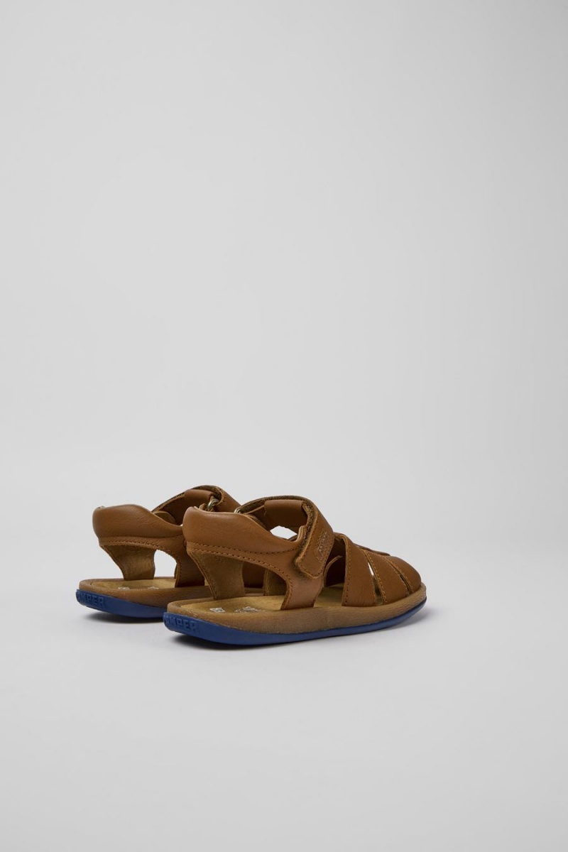 Sandalias Camper Bicho Cuero Niño Marrones | JBUSH-6793