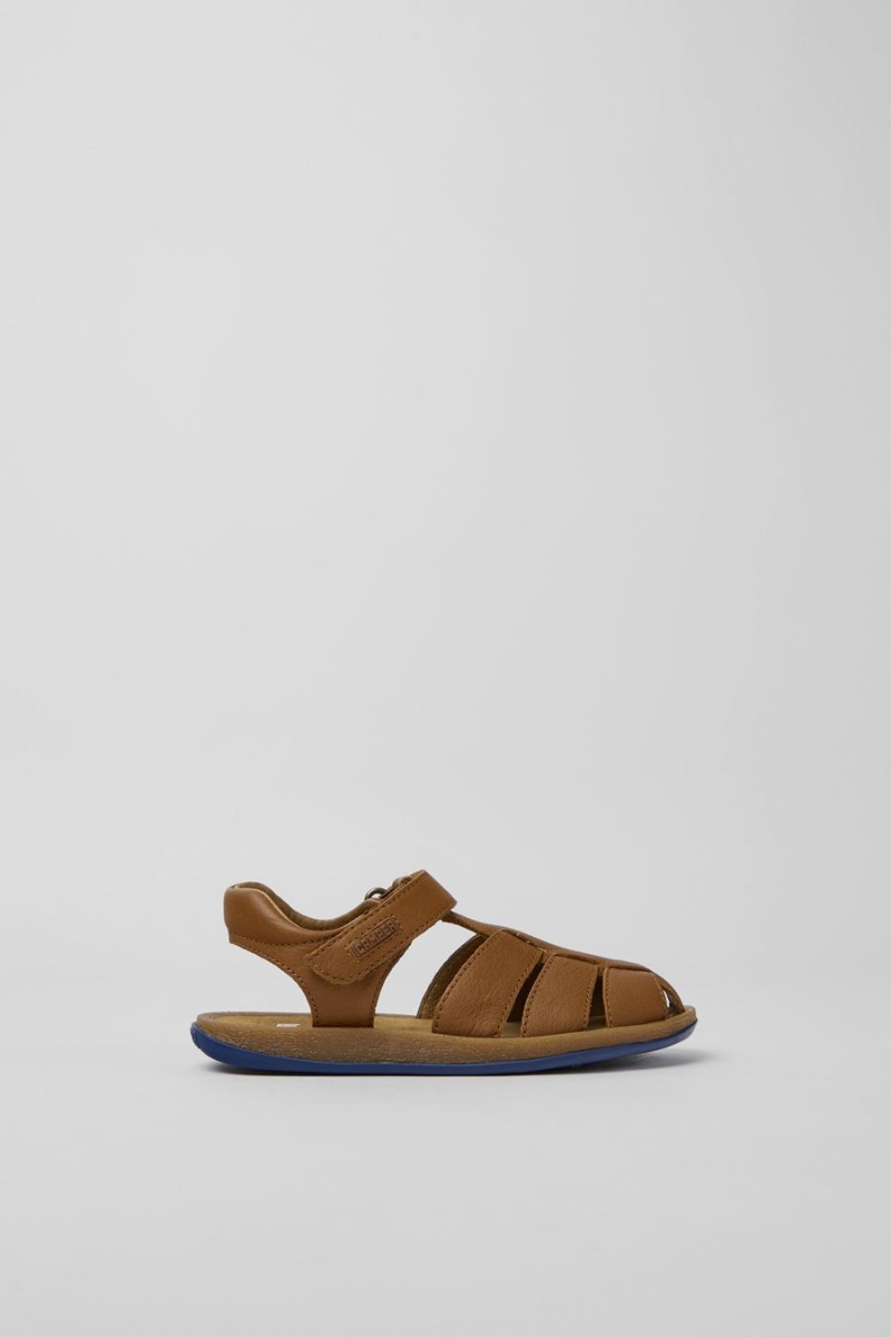 Sandalias Camper Bicho Cuero Niño Marrones | JBUSH-6793