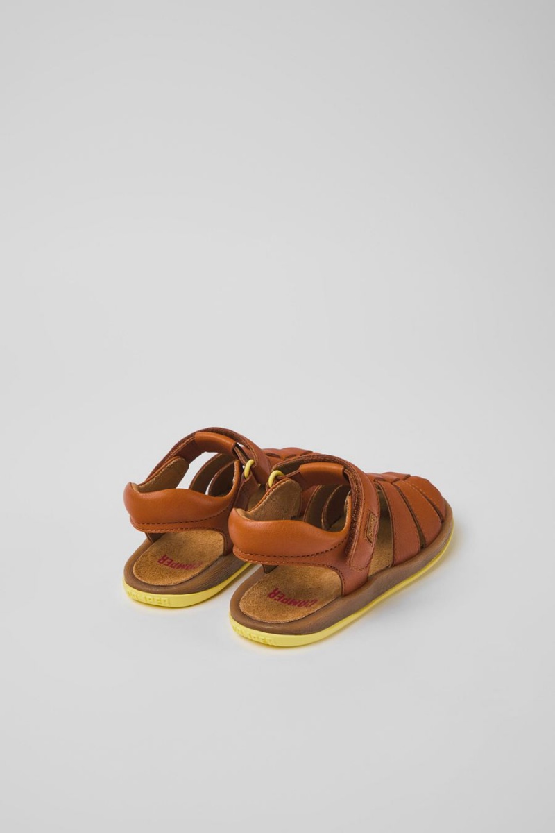 Sandalias Camper Bicho Cuero Niño Marrones | XVILS-7843
