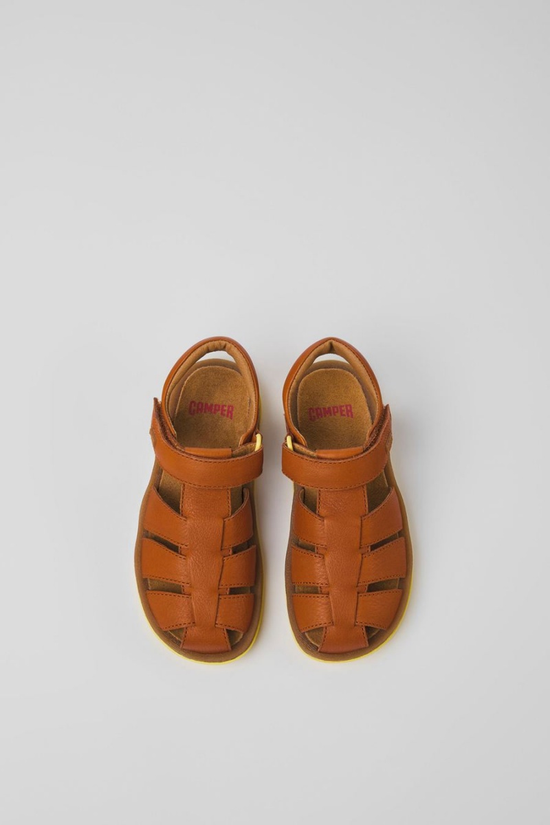Sandalias Camper Bicho Cuero Niño Marrones | XVILS-7843