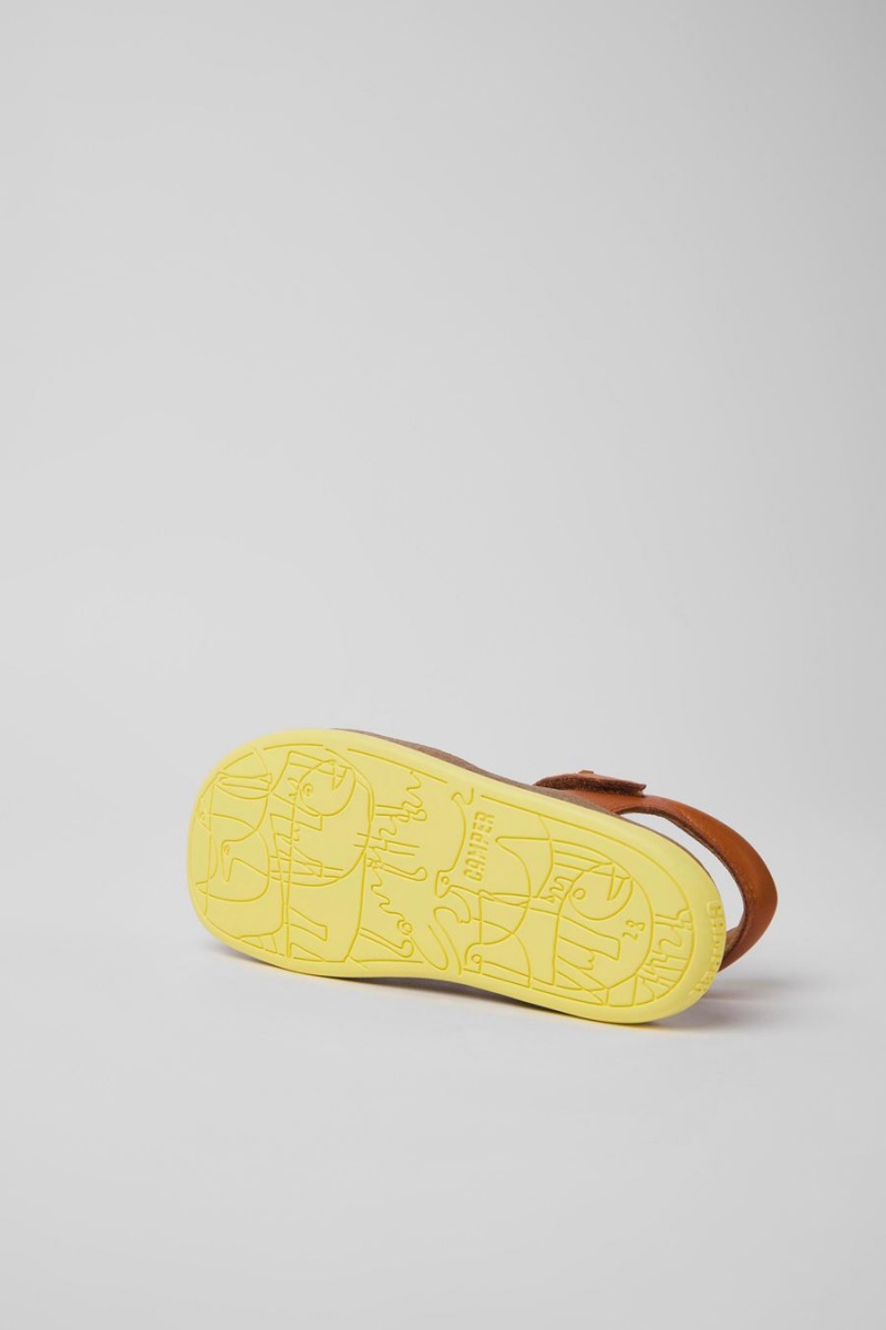 Sandalias Camper Bicho Cuero Niño Marrones | XVILS-7843