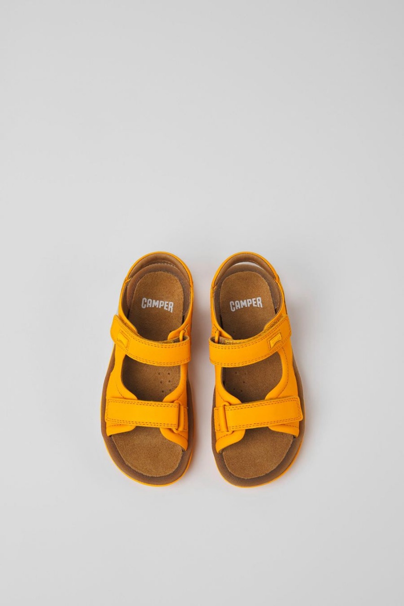 Sandalias Camper Bicho Cuero Niño Naranjas | XSHOE-9082