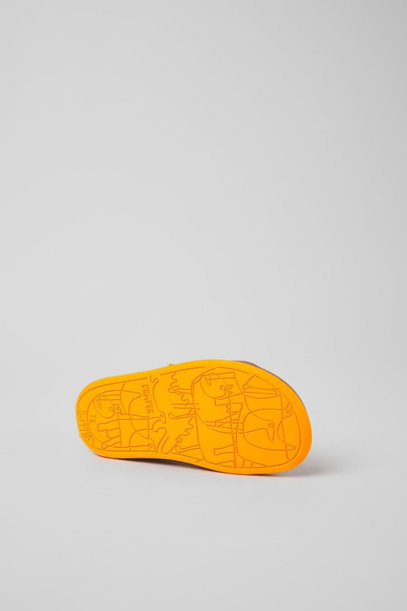 Sandalias Camper Bicho Cuero Niño Naranjas | XSHOE-9082