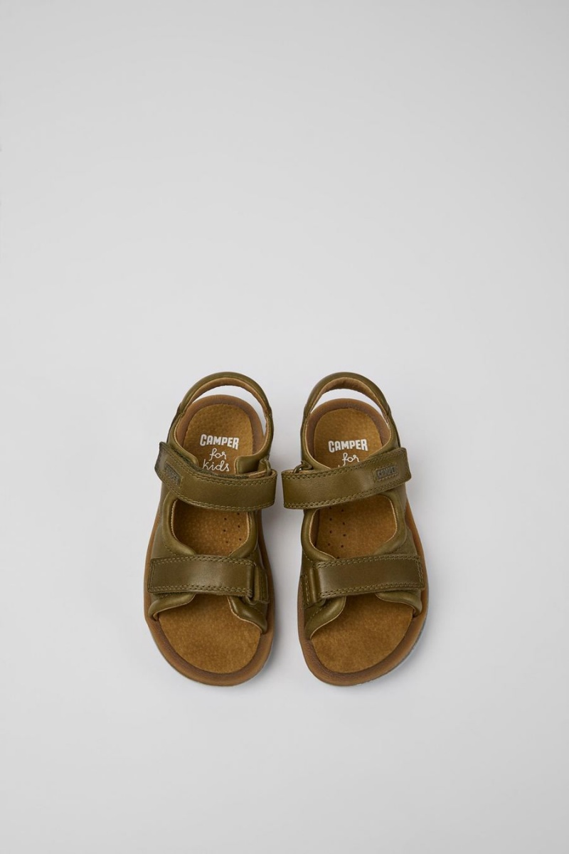 Sandalias Camper Bicho Cuero Niño Verde | PMJOC-6923