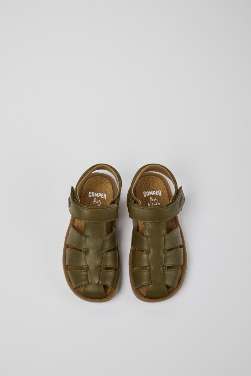 Sandalias Camper Bicho Cuero Niño Verde | IPTFK-8563