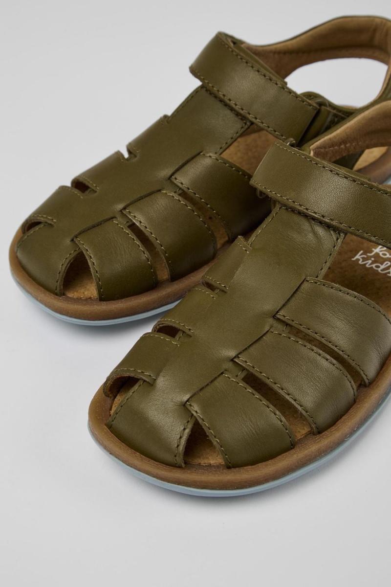 Sandalias Camper Bicho Cuero Niño Verde | IPTFK-8563