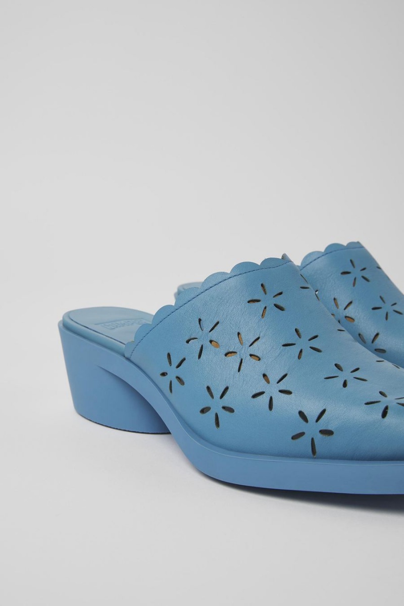 Sandalias Camper Bonnie Cuero Mules Mujer Azules | XQPWK-7425