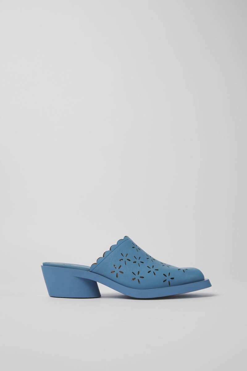 Sandalias Camper Bonnie Cuero Mules Mujer Azules | XQPWK-7425
