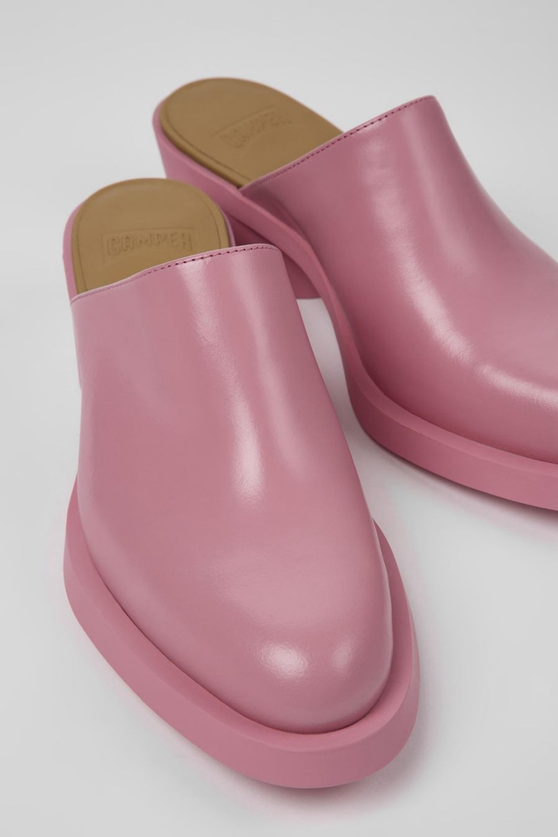 Sandalias Camper Bonnie Cuero Mules Mujer Rosas | FKCVR-1498