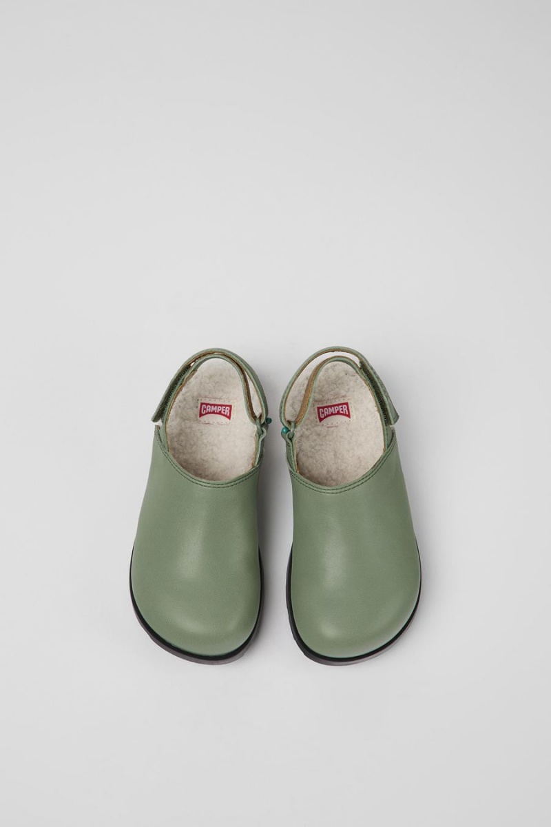 Sandalias Camper Brutus Cuero Clogs Niña Verde | PWYTI-4586