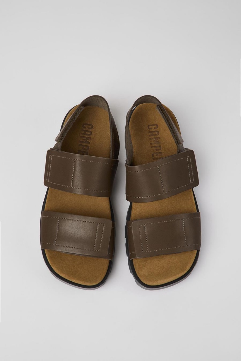 Sandalias Camper Brutus Cuero Hombre Marrones | BZTDJ-4578