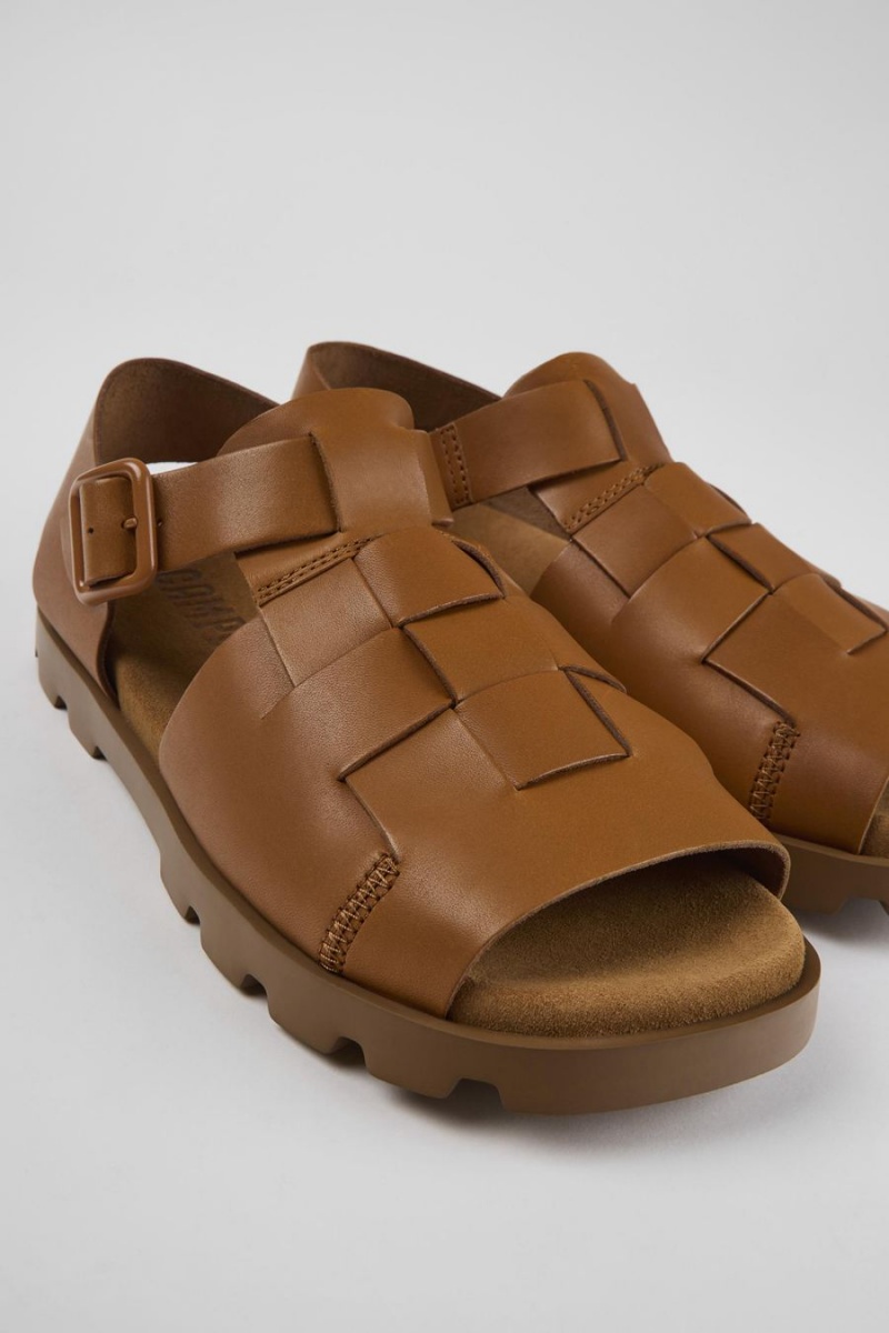 Sandalias Camper Brutus Cuero Hombre Marrones | BDYTC-9406