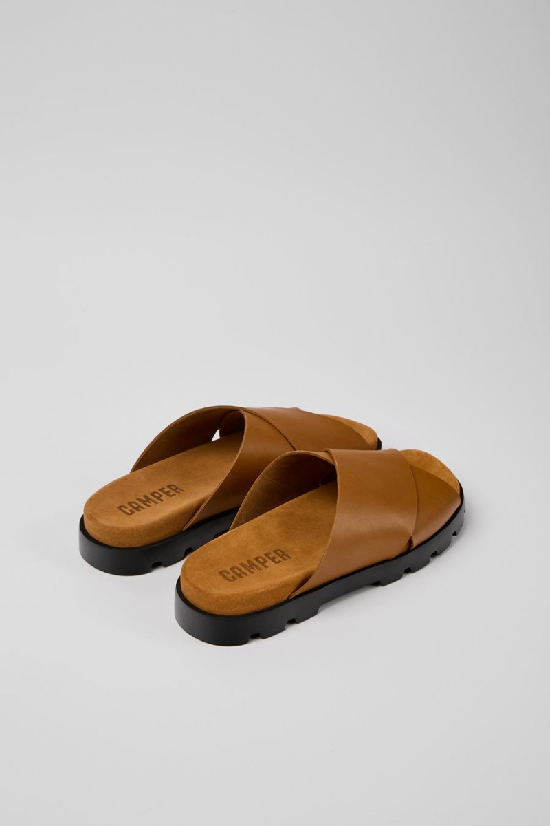 Sandalias Camper Brutus Cuero Hombre Marrones | WLGNQ-9401