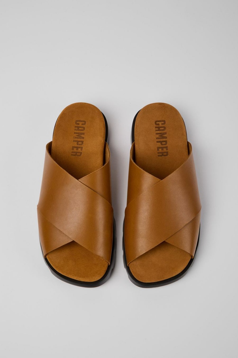 Sandalias Camper Brutus Cuero Hombre Marrones | WLGNQ-9401