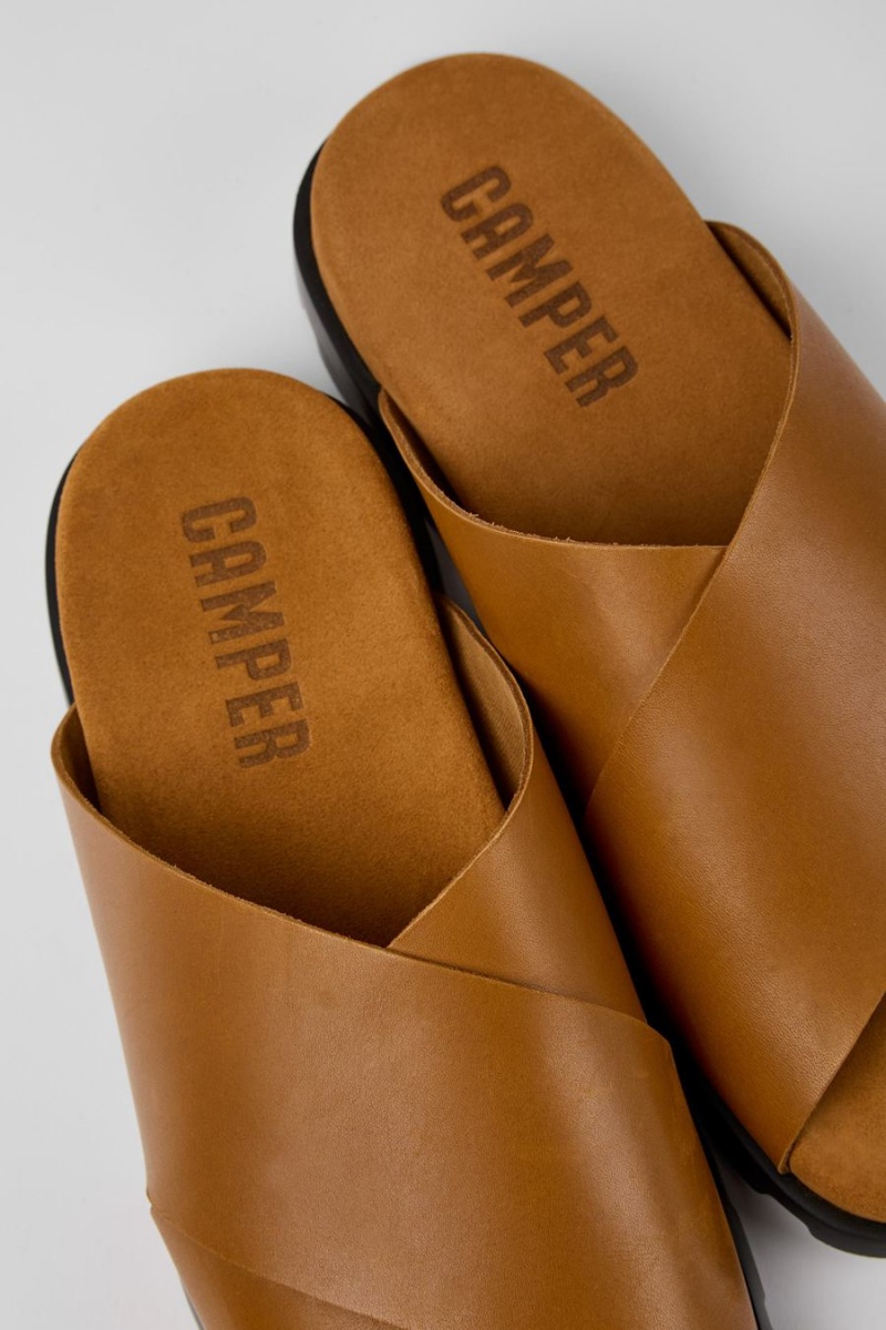 Sandalias Camper Brutus Cuero Hombre Marrones | WLGNQ-9401