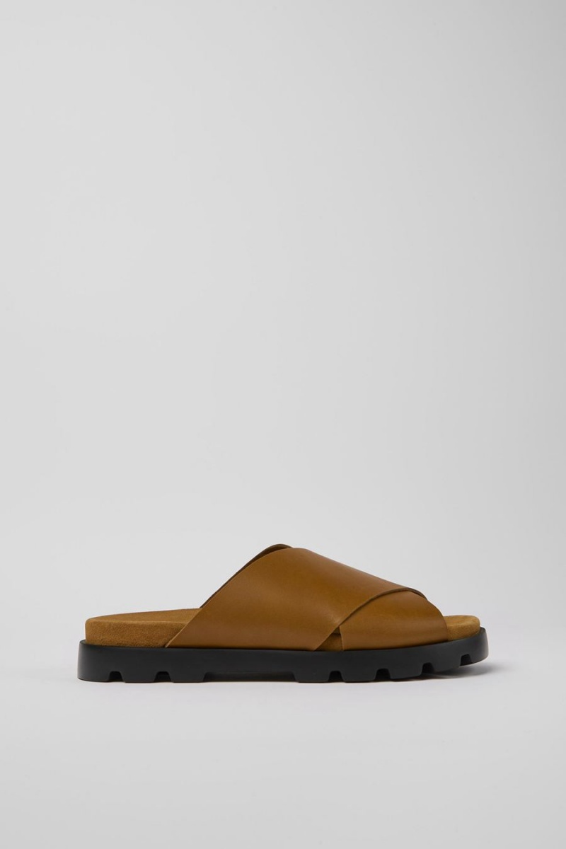 Sandalias Camper Brutus Cuero Hombre Marrones | WLGNQ-9401