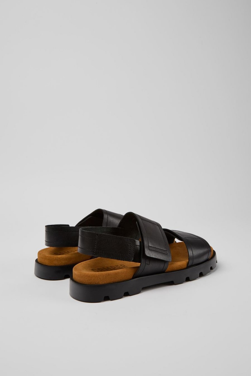 Sandalias Camper Brutus Cuero Hombre Negras | KQLFZ-4812