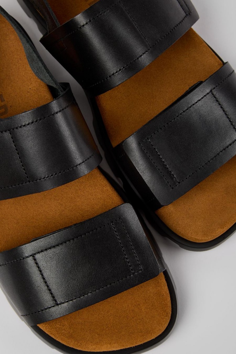 Sandalias Camper Brutus Cuero Hombre Negras | KQLFZ-4812