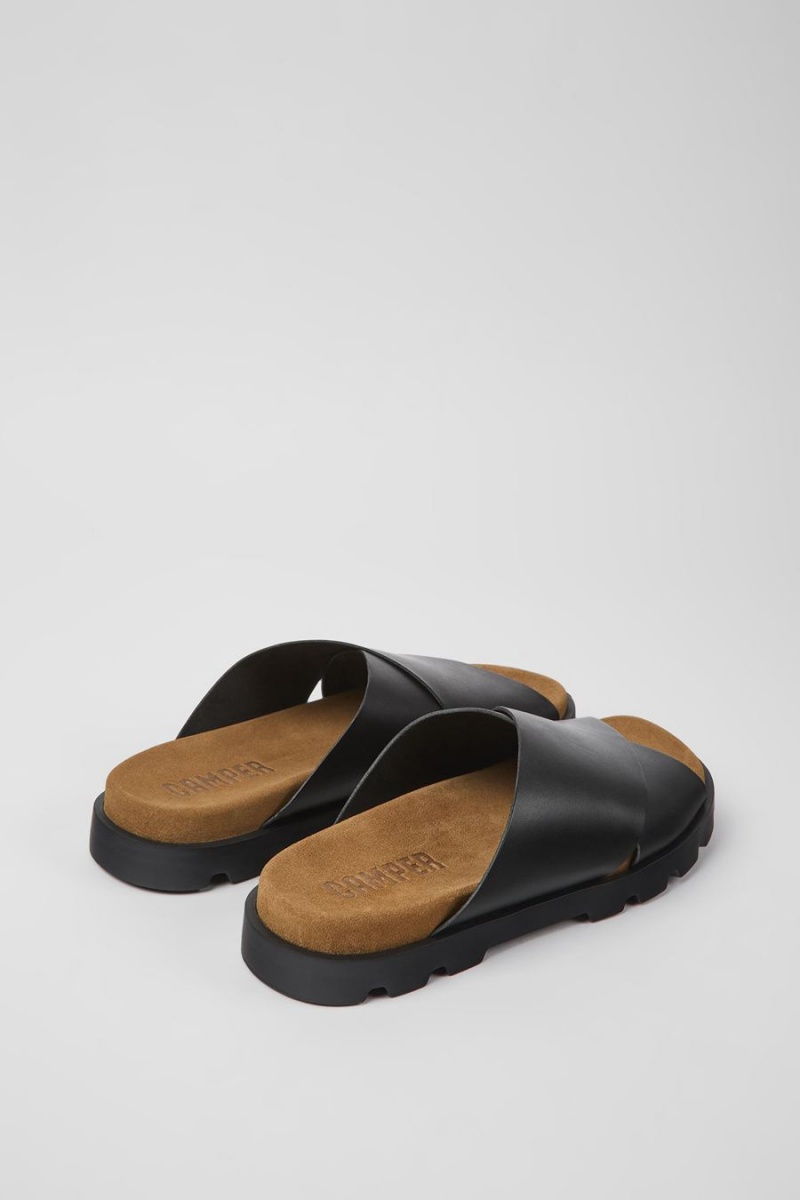 Sandalias Camper Brutus Cuero Hombre Negras | ULFXK-9875