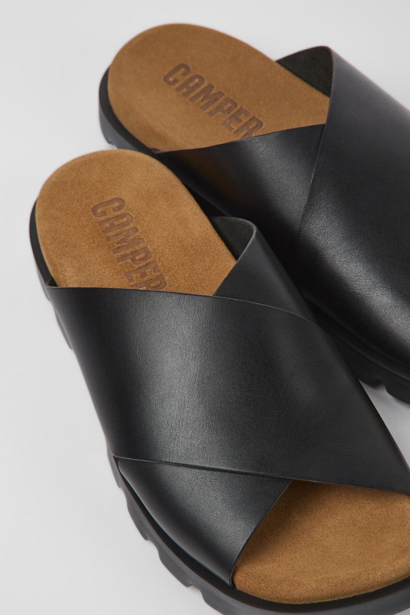Sandalias Camper Brutus Cuero Hombre Negras | ULFXK-9875