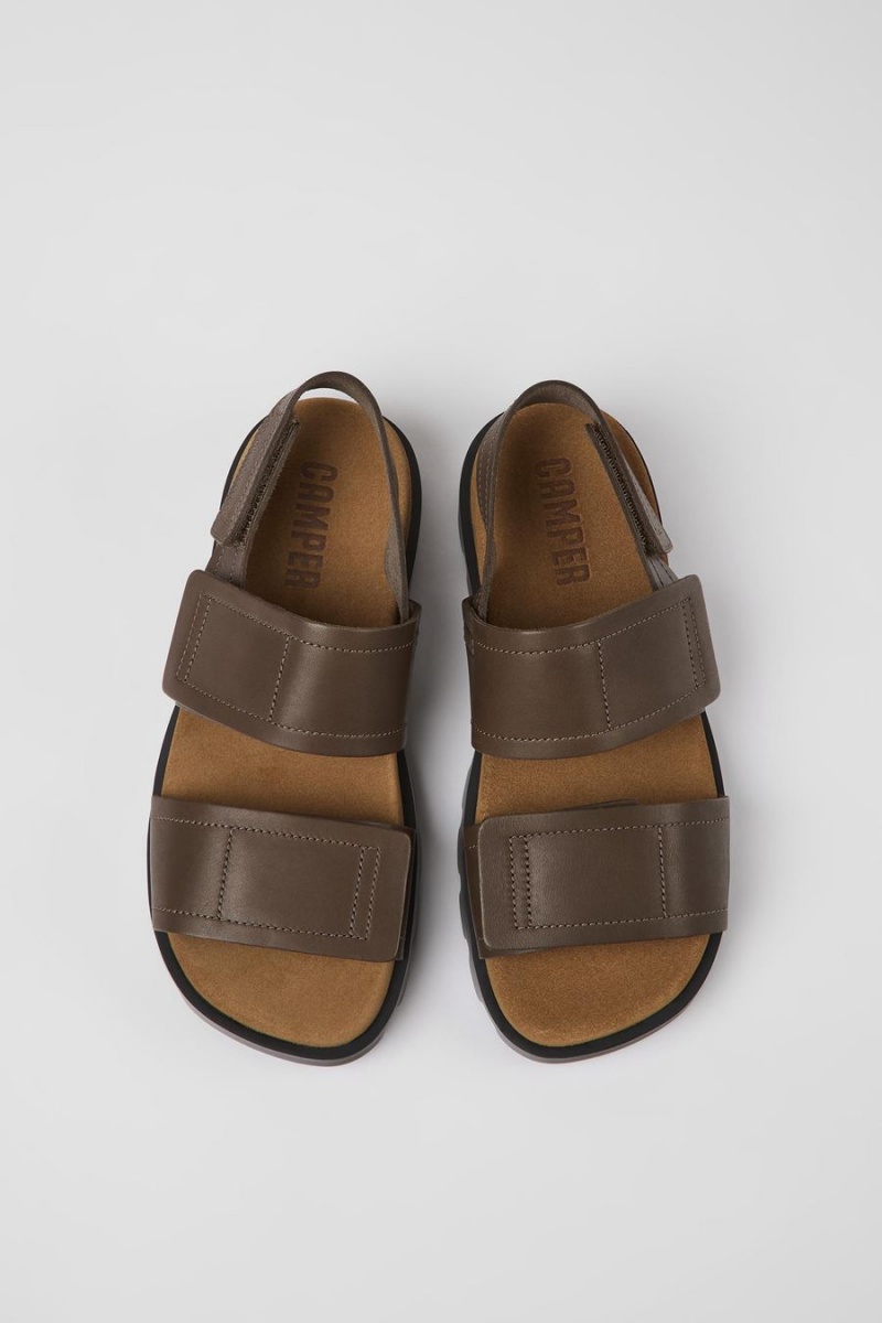 Sandalias Camper Brutus Cuero Mujer Marrones | DMQYA-7931