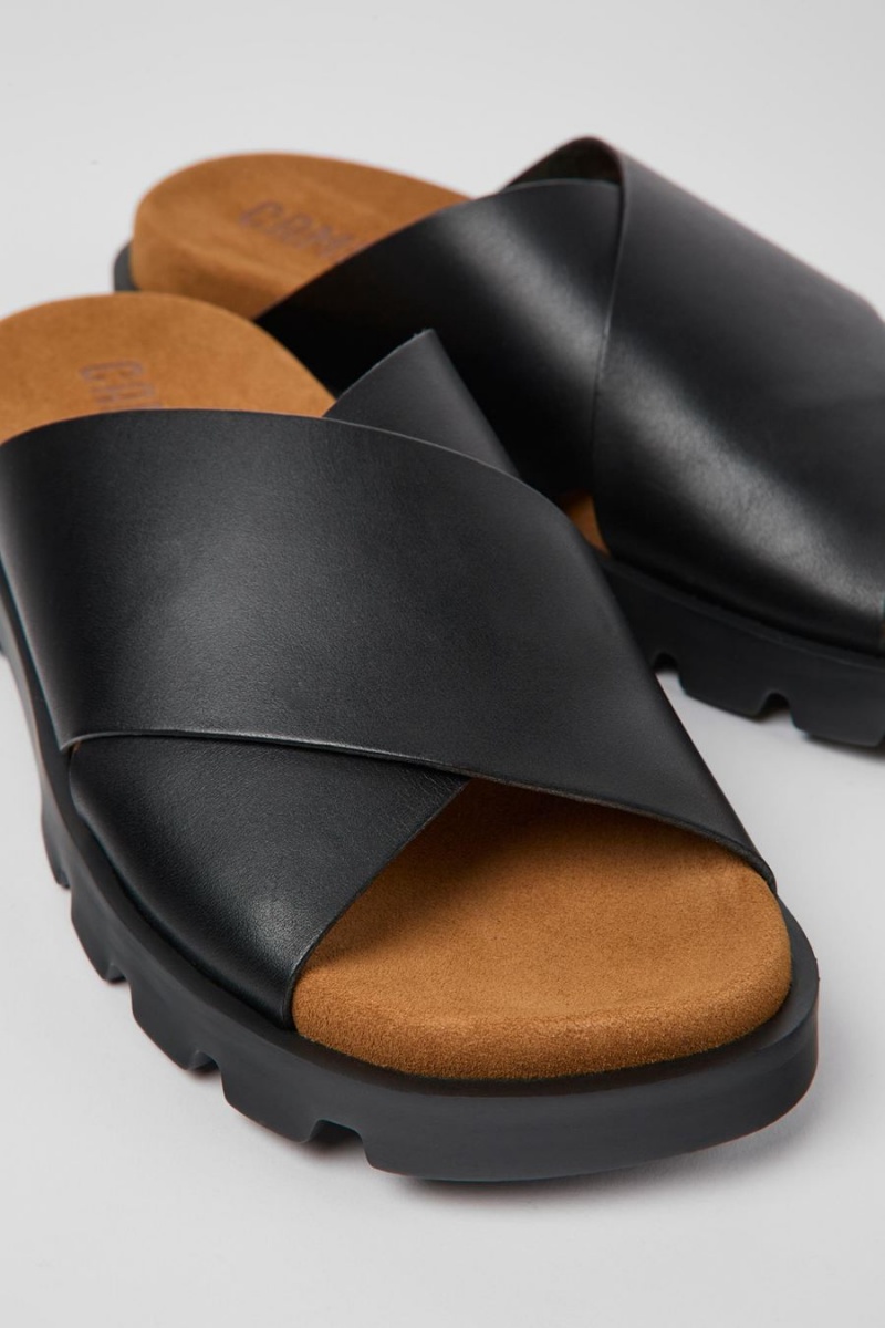 Sandalias Camper Brutus Cuero Mujer Negras | ULNQW-3816