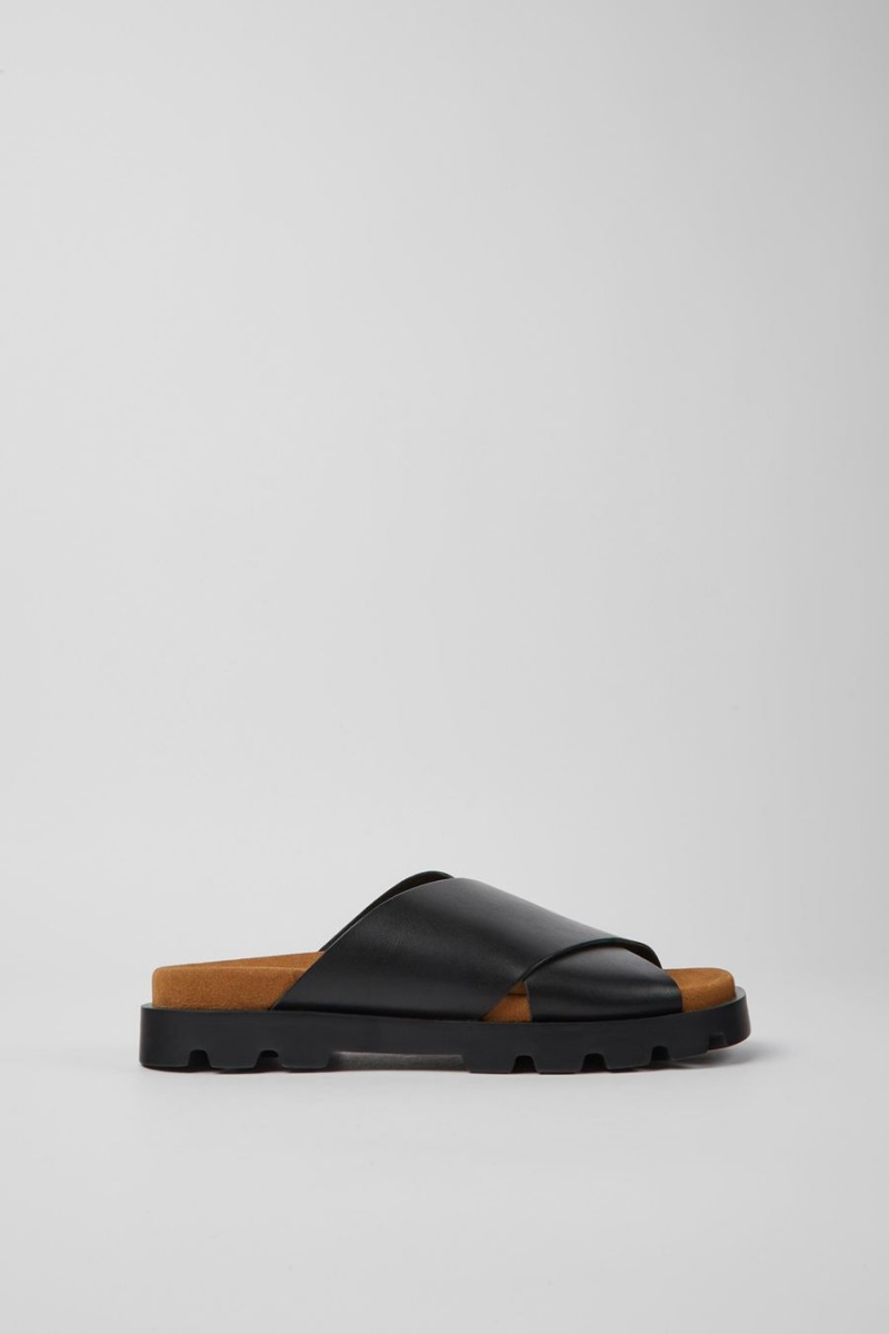 Sandalias Camper Brutus Cuero Mujer Negras | ULNQW-3816