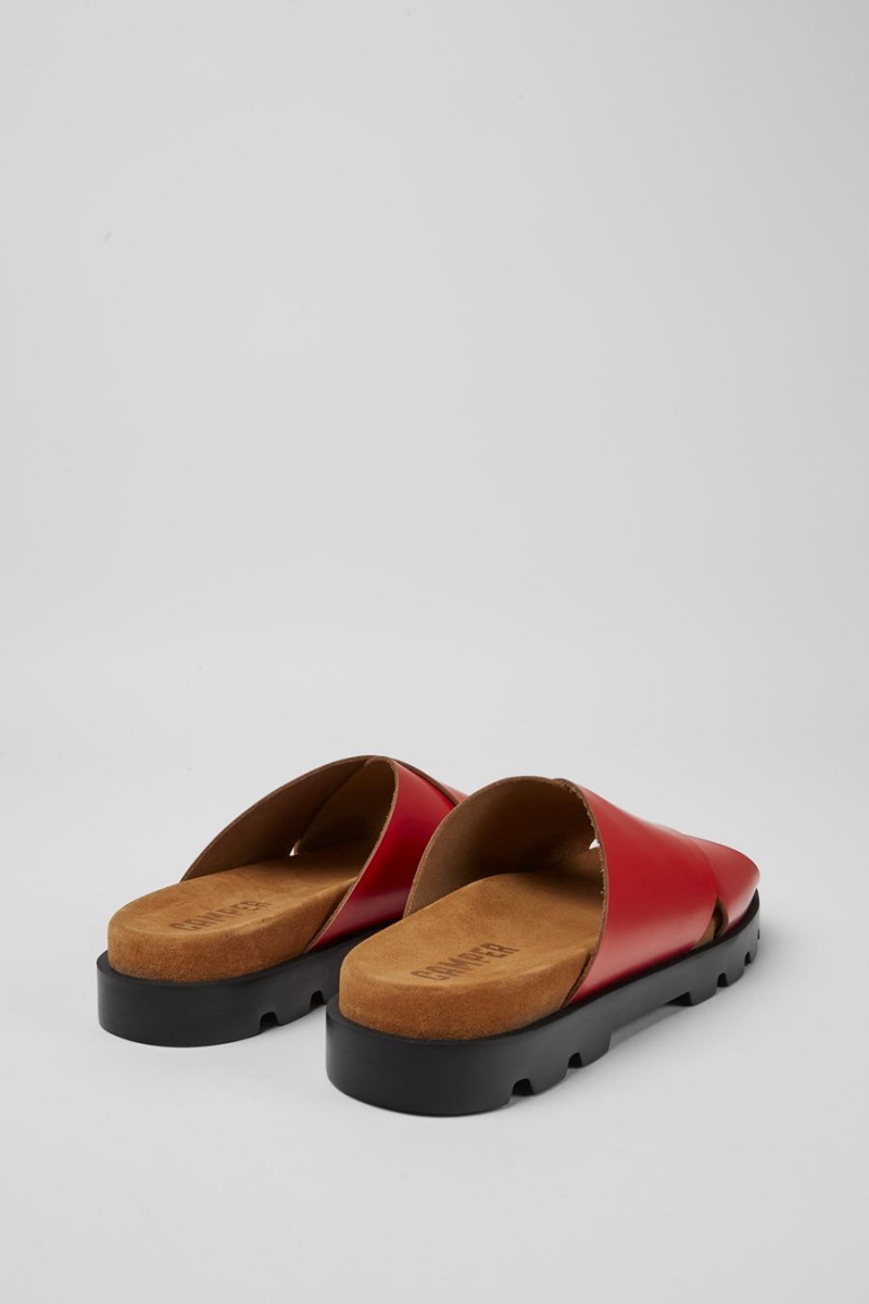 Sandalias Camper Brutus Cuero Mujer Rojas | PHYFV-1740