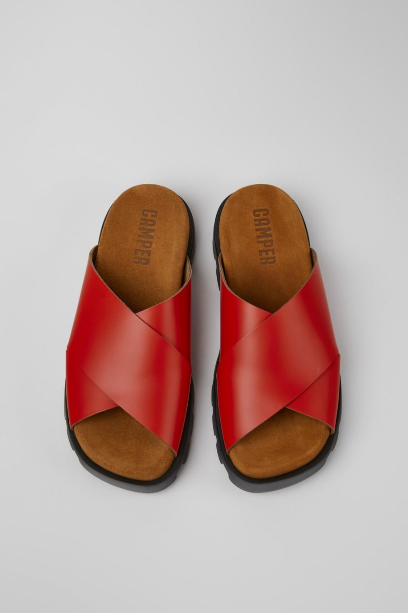 Sandalias Camper Brutus Cuero Mujer Rojas | PHYFV-1740